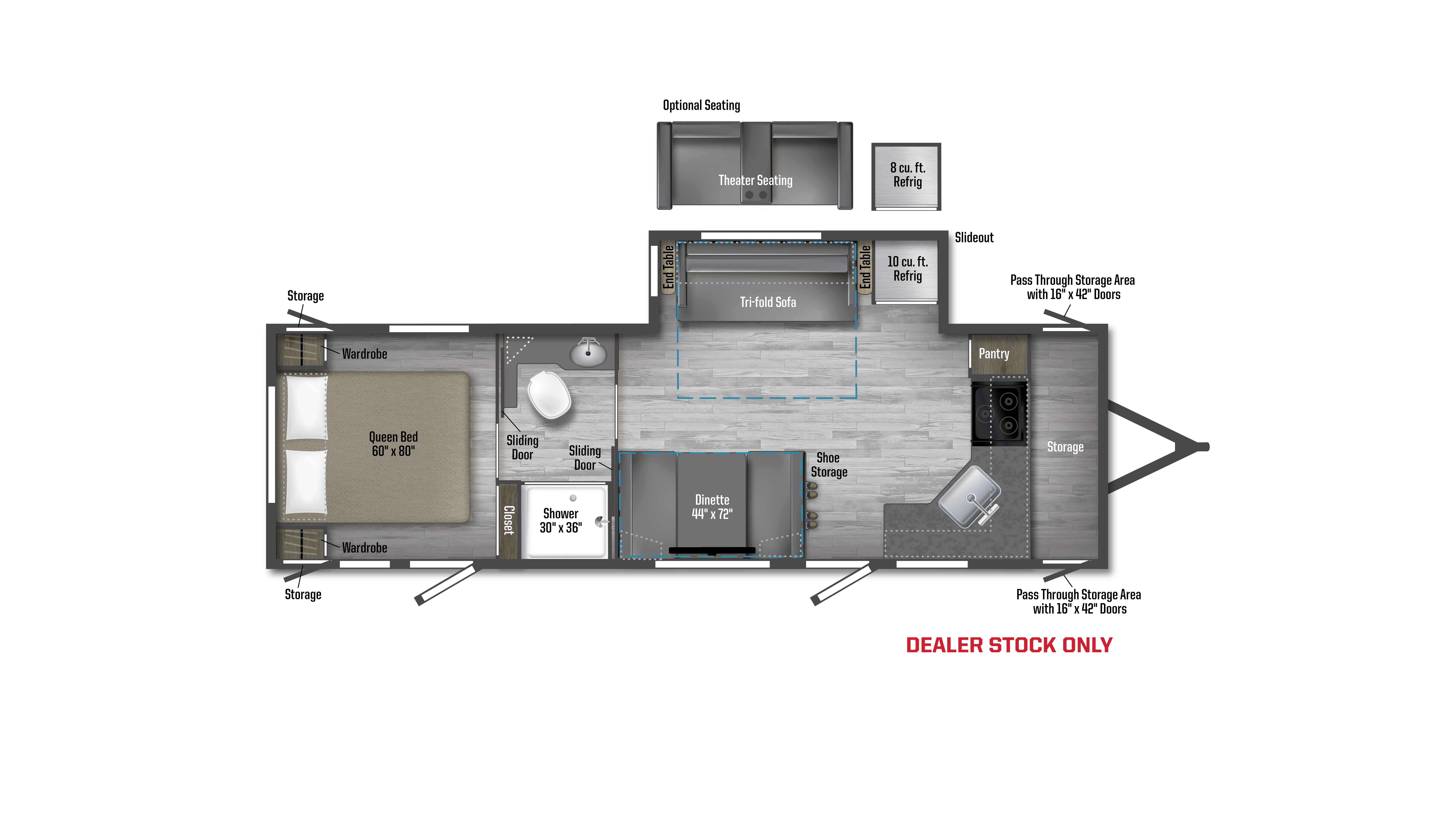 Floorplan diagram for 2025 Winnebago Minnie 2832fk